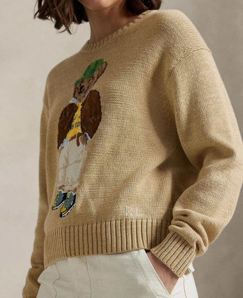 Polo Ralph Lauren Women's Bear Cotton Crewneck Sweater