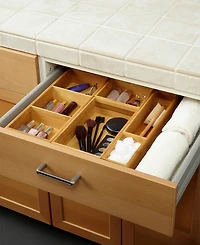 Seville Classics 5-Piece Bamboo Storage Box Set with Dividers