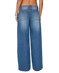 Edikted Women's Linden Low Rise Baggy Jeans