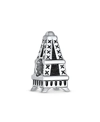 Bling Jewelry Traveler Paris Vacation Eiffel Tower Charm Bead Oxidized Sterling Silver Fits European Bracelet