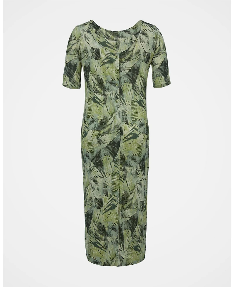 Celtic & Co. Women's Linen Blend Button Back Midi Dress