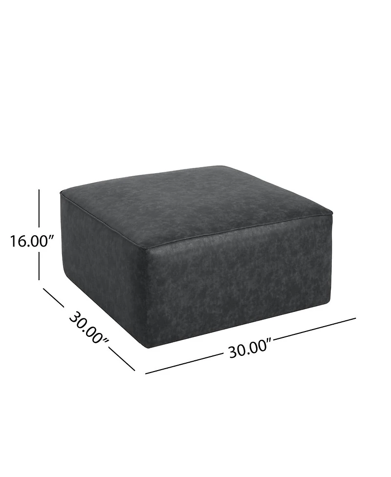 Modern Faux Leather Ottoman Square Footrest with Foam Cushion Modular Sectional Ottoman for Living Room Seating or Coffee Table Use-The Pop Home