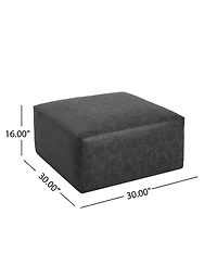 Modern Faux Leather Ottoman Square Footrest with Foam Cushion Modular Sectional Ottoman for Living Room Seating or Coffee Table Use-The Pop Home