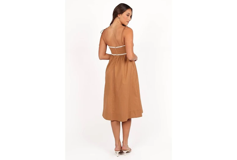 Petal and Pup Women's Lino Contrast Trim Midi Dress