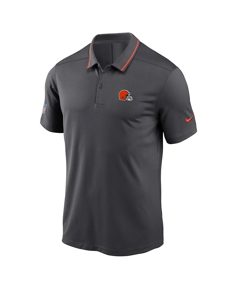 Nike Men's Anthracite Cleveland Browns Sideline Victory Performance Polo Shirt