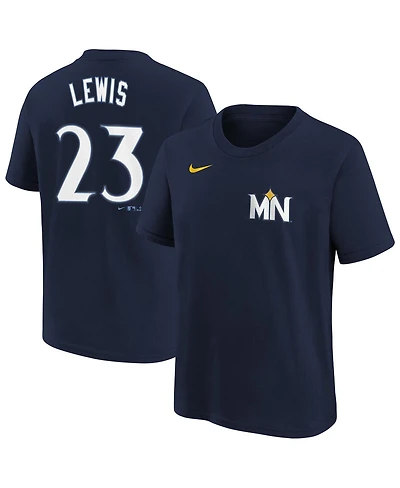 Nike Big Boys and Girls Royce Lewis Navy Minnesota Twins Fuse City Connect Name Number T-Shirt