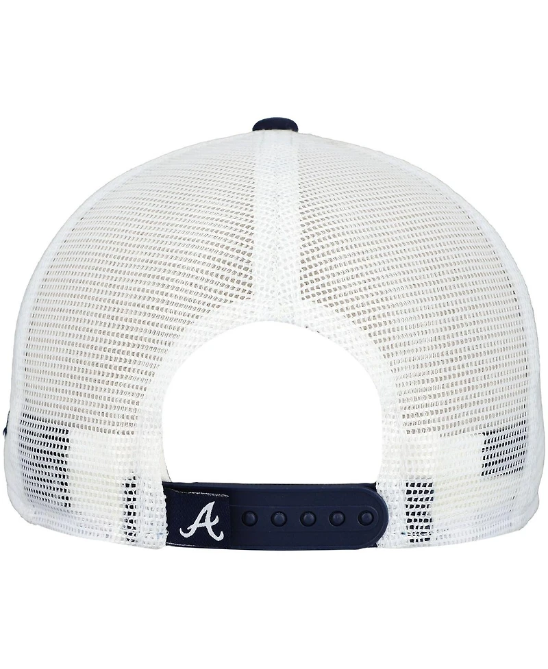 New Era Men's Navy Atlanta Braves A-Frame Trucker 9FIFTY Snapback Hat