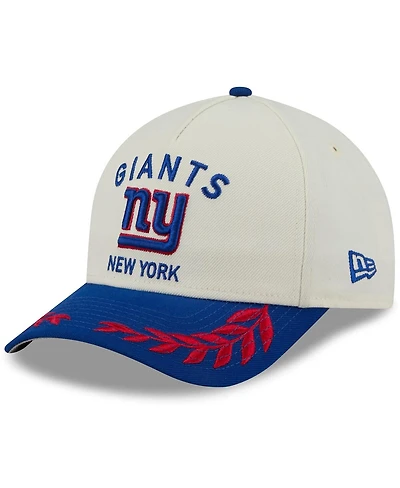 New Era Men's Cream/Royal New York Giants 2025 Nfl Draft 9FORTY A-Frame M-Crown Adjustable Hat