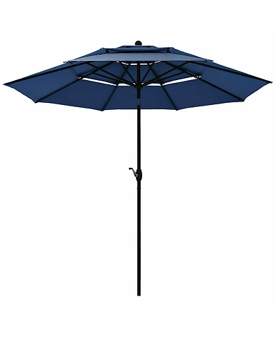 10 Feet 3 Tier Outdoor Patio Umbrella with Double Vented