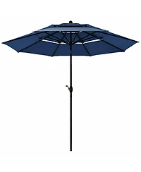 10 Feet 3 Tier Outdoor Patio Umbrella with Double Vented