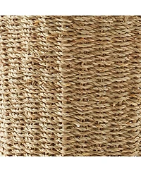 Casafield Seagrass Waste Basket - Natural, Woven Trash Can for Garbage in the Bathroom, Bedroom, Laundry Room, Home Office - Natural