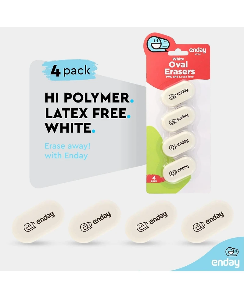 Erasers Pencil Big Oval, Erasers School Supplies for Kids and Artists, Hi Polymer Large White Soft Eraser, Rubber and Non – Abrasive Eraser, Be