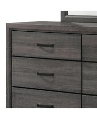 Kings Brand Furniture Ambroise Wood Dresser & Mirror, Gray/Black