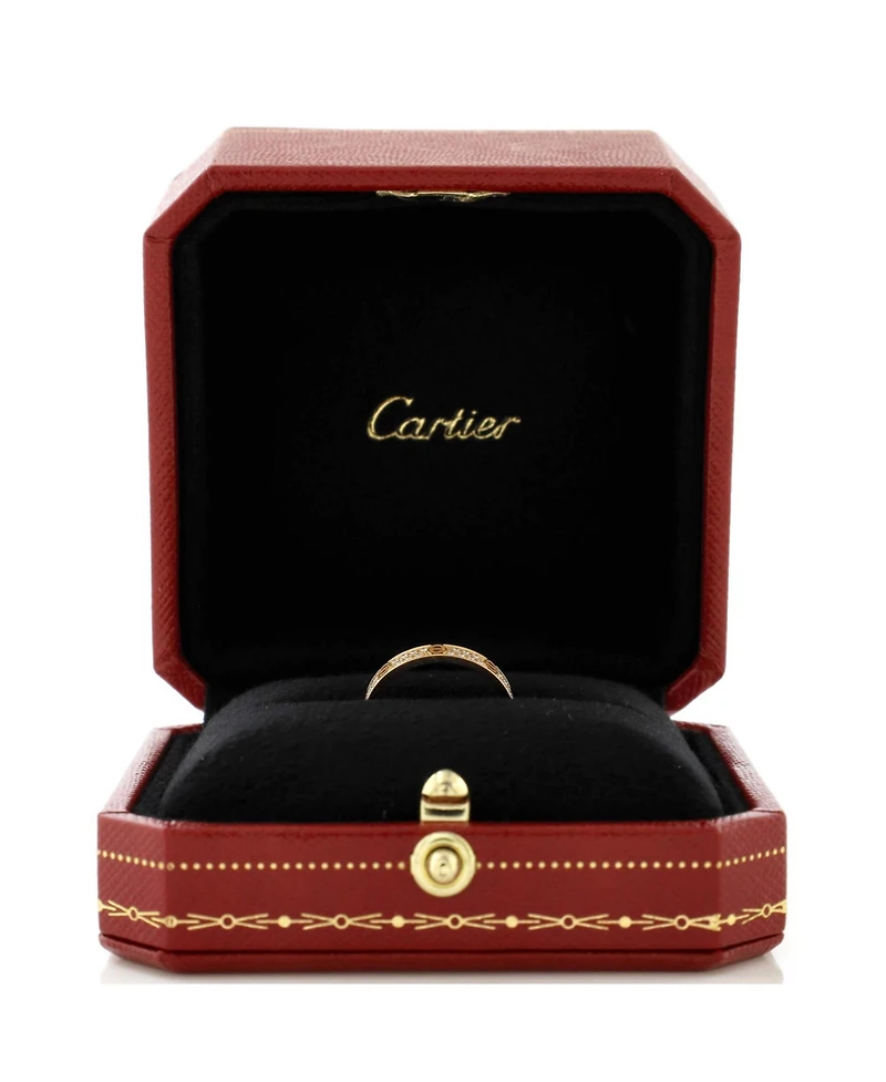 Pre-Owned Cartier Small Love Wedding Band Pave Diamonds Ring 18K Gold and Diamonds