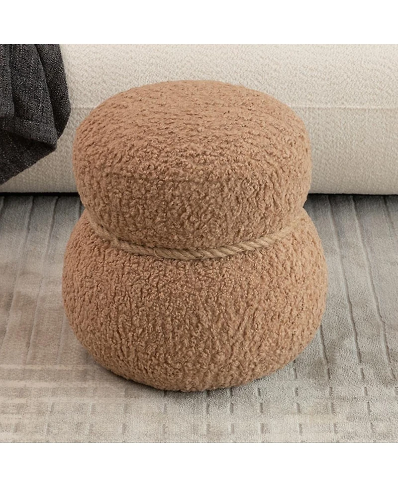 14" Wide Modern Snowman Entryway Ottoman Footstool-The Pop Home