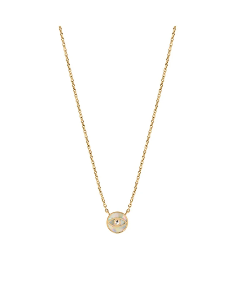 Reside In Protection Mother Of Pearl Evil Eye Necklace