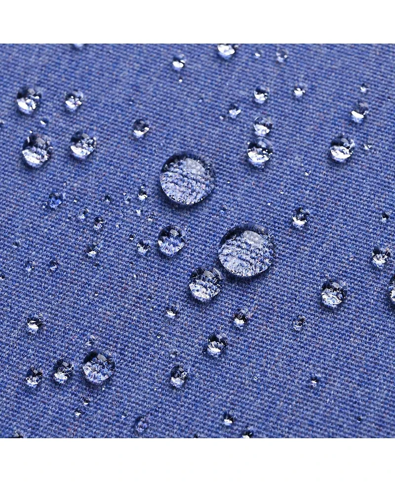 LAGarden 9Ft Patio Boho Market Patio Umbrella 260GSM Acrylic Fabric 5-Year-Non-Fading Resort Outdoor Market Hyacinth Blue