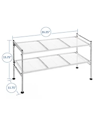 Seville Classics 2-Tier Metal Mesh Stackable Shoe Rack