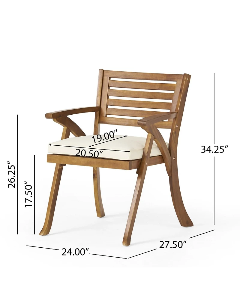 Streamdale 5-Piece Acacia Wood Dining Set With Cushions