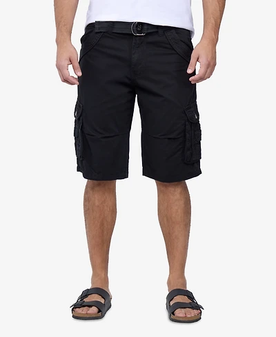 X-Ray Men's Belted Double Pocket Cargo Shorts