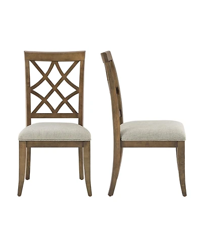 Streamdale Furniture Mid-Century Modern Upholstered Dining Chairs (Set of 2), Oak