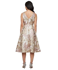 Alex Evenings Petite Metallic Jacquard A-Line Dress