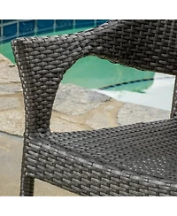 Streamdale Furniture Mirage Grey Pe Wicker Stacking Armchair
