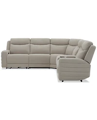 Kristyan -Pc. Fabric Sectional with 2 Power Recliners and Console