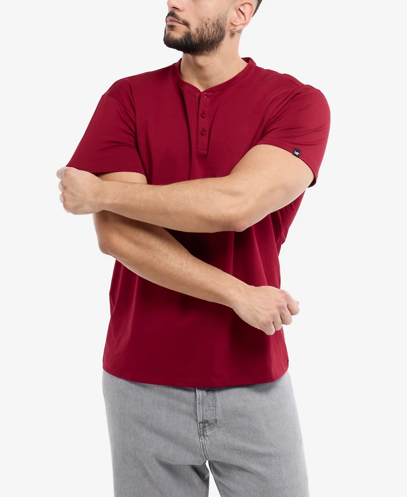 X-Ray Men's Basic Henley Neck Short Sleeve T-Shirt