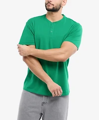 X-Ray Men's Basic Henley Neck Short Sleeve T-Shirt