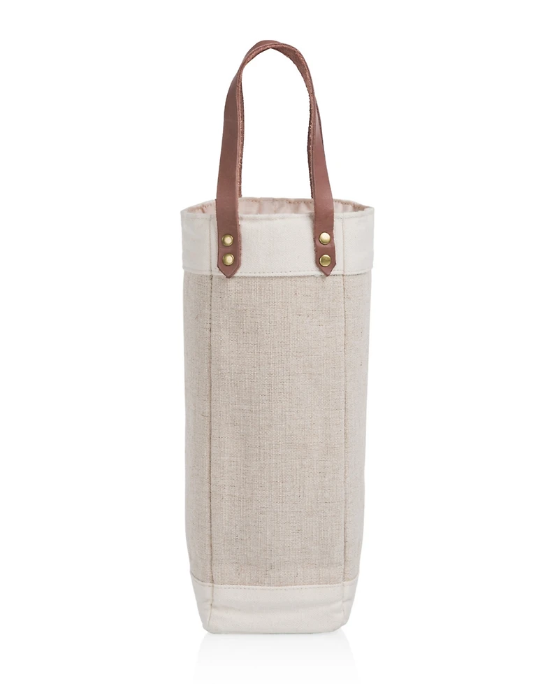 Legacy Pinot Jute Single Bottle Insulated Wine Tote Bag