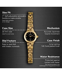 Peugeot Women's Small Face Gold-Tone Link Watch with Gold-Tone Metal Bracelet