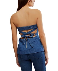 Free People Women's Lora Strapless Denim Top