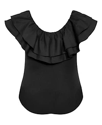 City Chic Plus Size Frill Shoulder Bodysuit