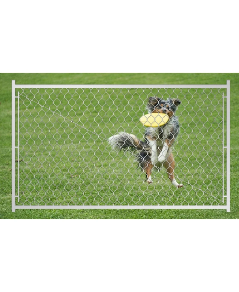 Adjustable Chain Link Walk Gate Kit with Round Corner Frame, Fit-Right, 3.8'H