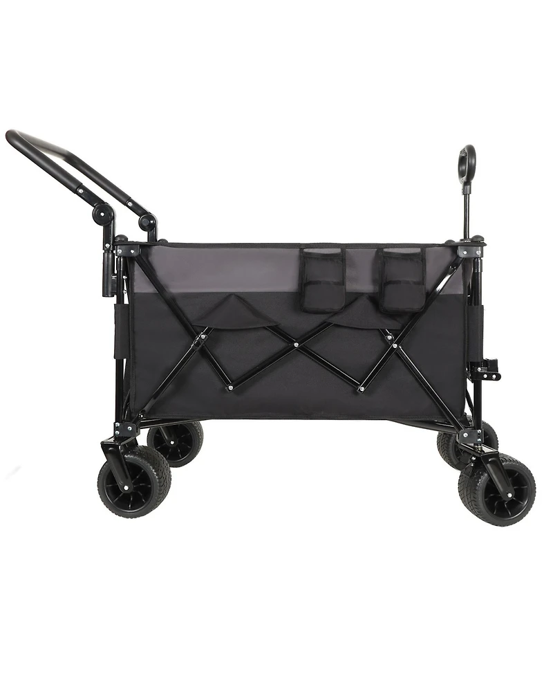 Folding Wagon Cart - Heavy Duty, All-Terrain, Black/Gray