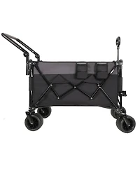 Folding Wagon Cart - Heavy Duty, All-Terrain, Black/Gray