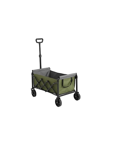 Folding Beach Wagon - Heavy Duty, Portable, Outdoor Cart - Army Green