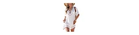 Cupshe Women's Vibrant Thread White Cover-Up Mini Beach Dress
