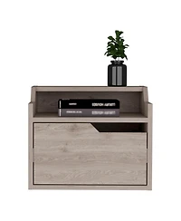Modern Floating Nightstand with One Drawer – Faux Wood Design