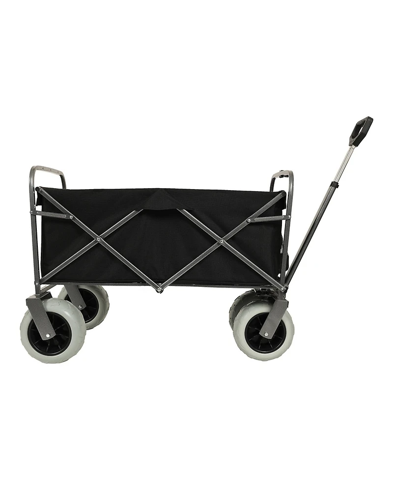 Heavy-Duty Beach Wagon & Foldable Utility Cart Combo