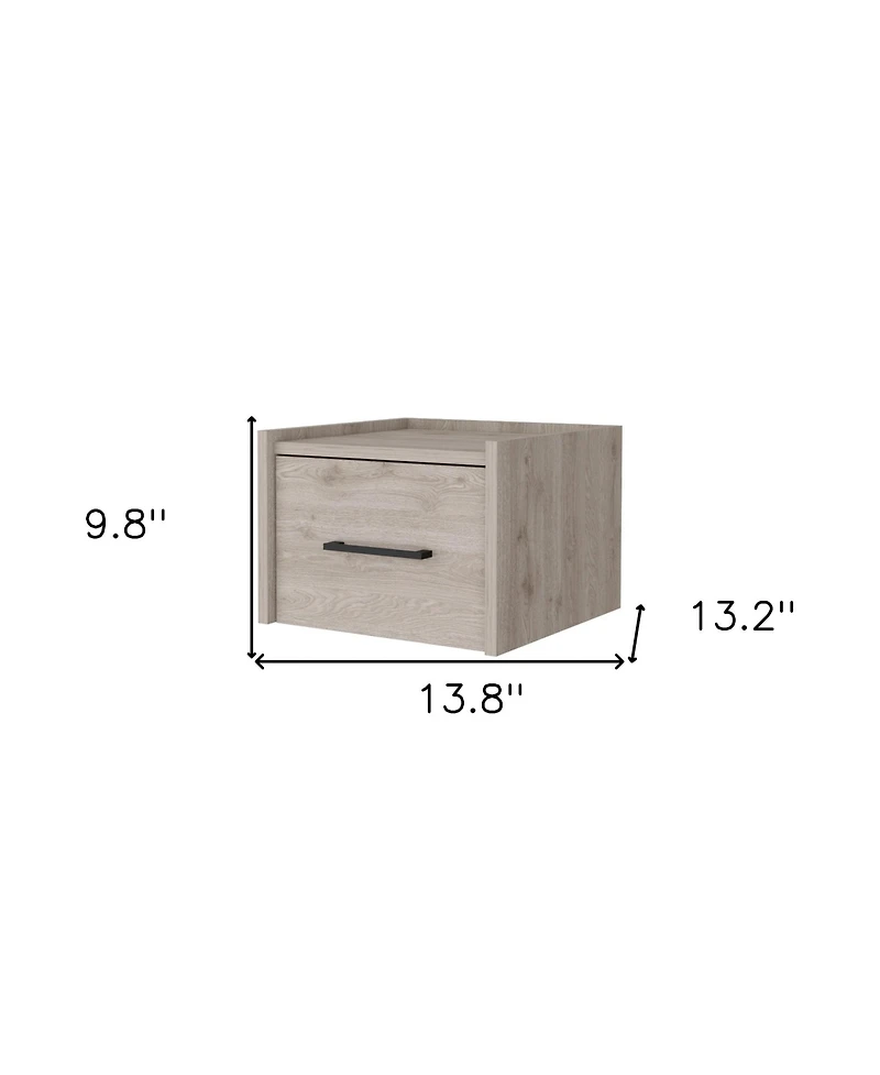Floating Nightstand with One Drawer Faux Wood – Space-Saving Storage Solution