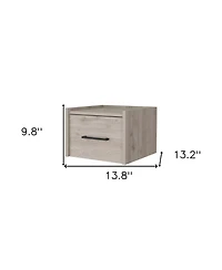 Floating Nightstand with One Drawer Faux Wood – Space-Saving Storage Solution