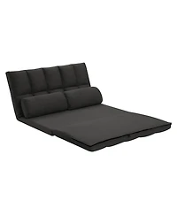 Convertible Futon Loveseat with Sleeper Function and Toss Pillows