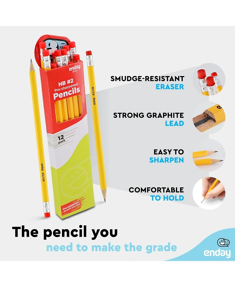Enday Presharpened #2 Pencils