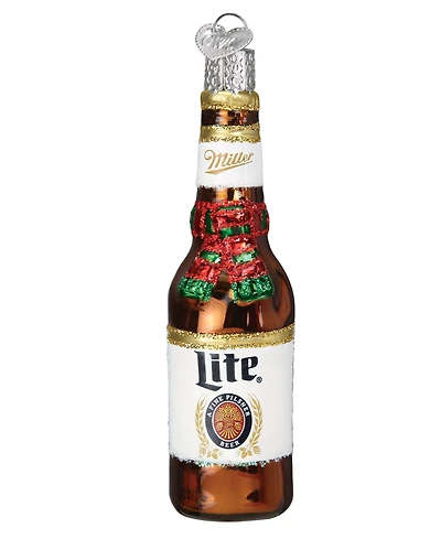 Old World Christmas 4.5" Adult Beverages Holiday Miller Lite Beer Bottle Ornament