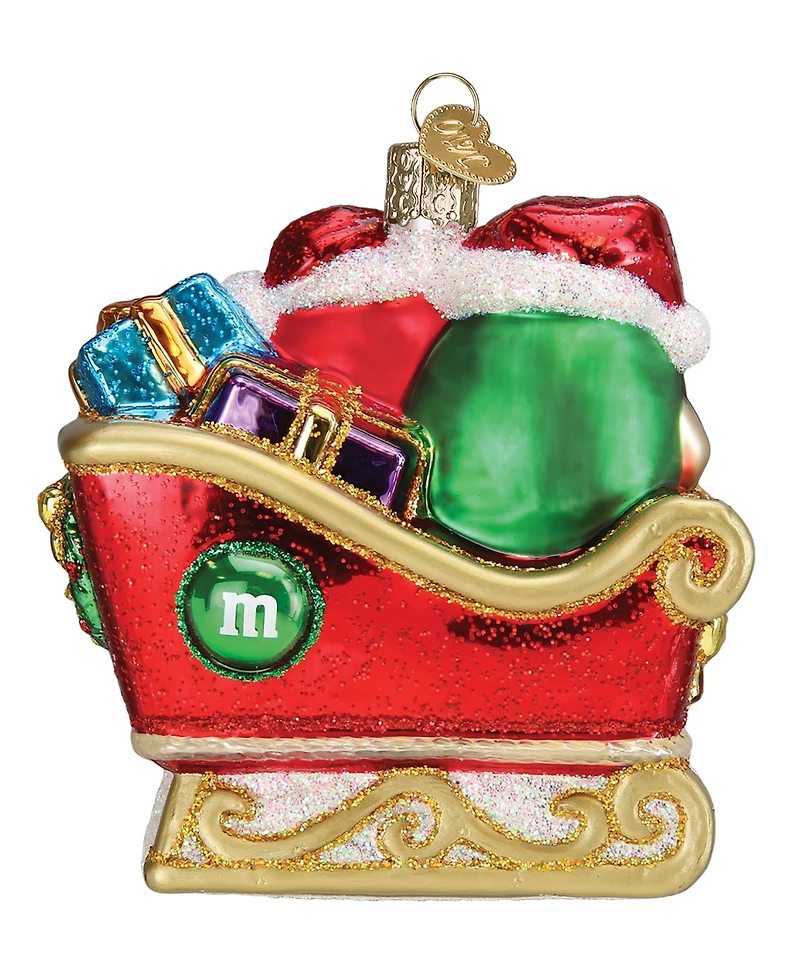 Old World Christmas 4" Mars Wrigley Candies M&M's in Sleigh Ornament