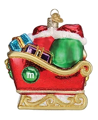 Old World Christmas 4" Mars Wrigley Candies M&M's in Sleigh Ornament