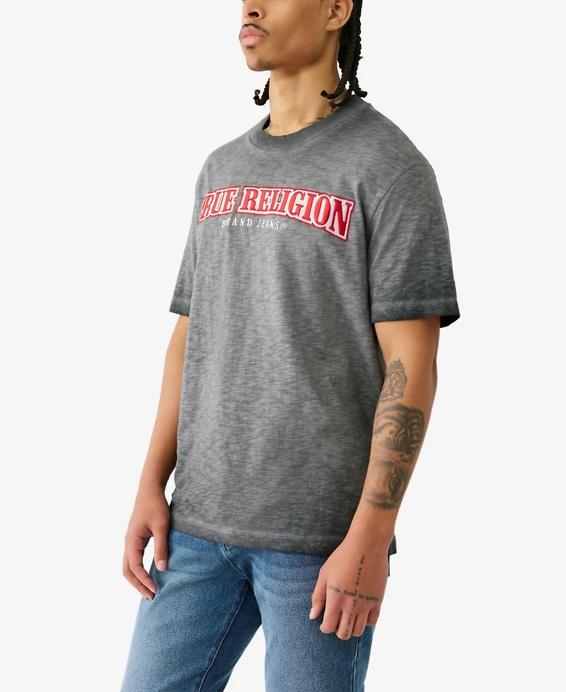 True Religion Men's Short Sleeve Embro Arch Logo T-Shirt