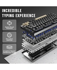Yunzii AL75 Pro 75% Wireless Mechanical Gaming Keyboard,Full Aluminum Cnc,Bt/2.4G/Wired,Pbt Keycaps,Gasket Mounted Hot Swap,Custom Rgb Backlight